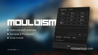 Animated Typeface - D3 Mouldism Titles template preview