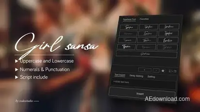 Animated Typeface - Girl sansa Titles template preview