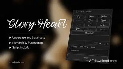 Animated Typeface - Glory Heart Titles template preview