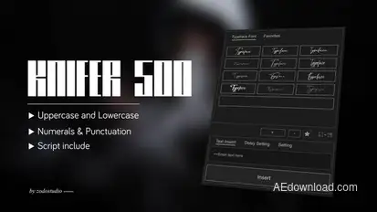 Animated Typeface - Knifer 500 Titles template preview