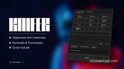 Animated Typeface - Knifer 600 Titles template preview