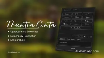 Animated Typeface - Mantra Cinta Titles template preview