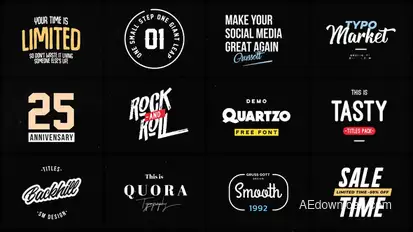 Animated Typography Titles template preview