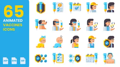 Animated Vaccine Icons Elements template preview