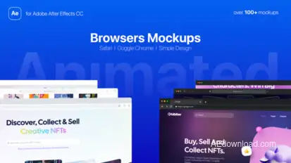 Animated Web Browsers Mockups Elements template preview