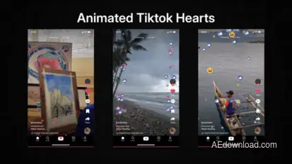 AnimatedTiktokHearts Elements template preview