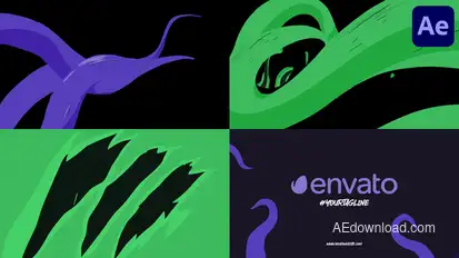 Anime Tentacles Logo Opener for After Effects Logo Stings template preview