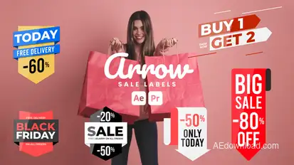 Arrow Sale Labels Titles template preview