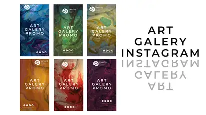 Art gallery instagram stories Video Displays template preview