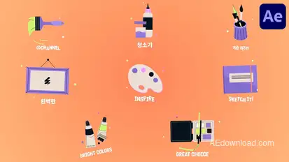 Art Icons and Titles for After Effects Titles template preview