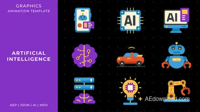Artificial Intelligence graphic animation template | After Effects Elements template preview