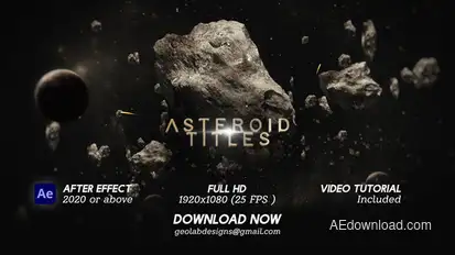 Asteroid Titles Video Displays template preview