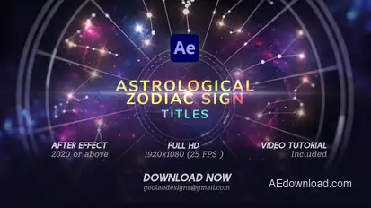 Astrological Zodiac Sign Titles Video Displays template preview