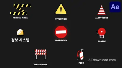 Attention Alert Icons And Titles for After Effects Titles template preview