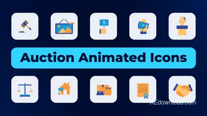 Auction Animated Icons Elements template preview