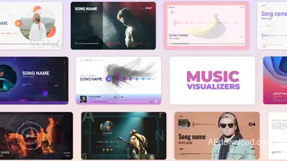 Audio Music and Podcast Visualizers Video Displays template preview