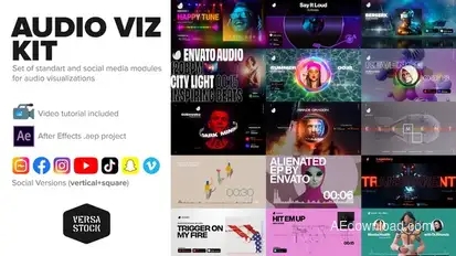 Audio Visualization Social Media Kit Video Displays template preview