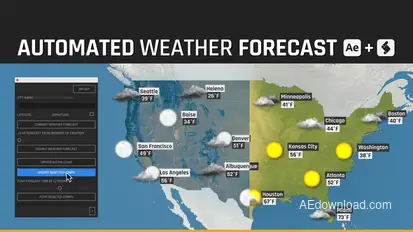 Automated WEATHER Forecast - Script and Template for After Effects broadcast-packages template preview