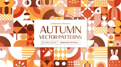 Autumn Fall Animated Background Patterns Elements template preview