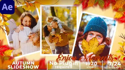 Autumn Memories Slideshow Video Displays template preview