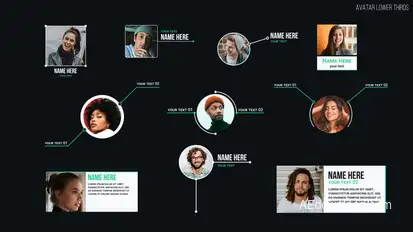 Avatar Lower Thirds Elements template preview