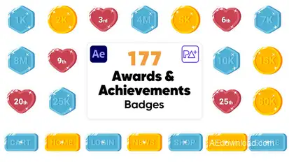 Awards & Achievements Badges For After Effects Elements template preview