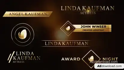 Awards Сeremony Gold Silver Lowerthirds Pack Elements template preview