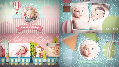 Baby Photo Album Video Displays template preview