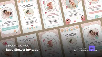 Baby Shower Invitation - Instagram Reel Template Product Promo template preview