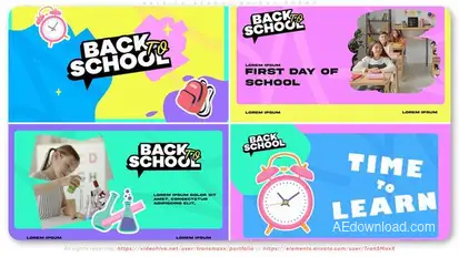 Back to School Bright Promo Openers template preview