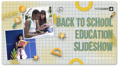 Back to School Education Slideshow Video Displays template preview