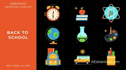 Back to school graphic animation template | After Effects Elements template preview