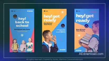 Back to School Instagram Stories Elements template preview