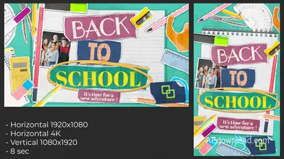 Back To School Paper Slideshow Video Displays template preview