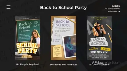 Back to School Party Openers template preview