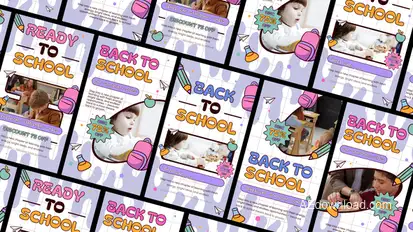 Back to School Promo Video Displays template preview