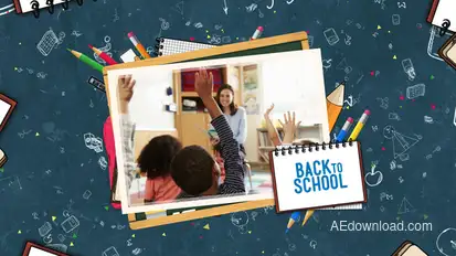 Back to School Slideshow Video Displays template preview