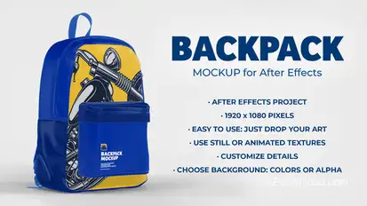 Backpack - 5 Scenes Mockup Template - Animated Mockup PRO Product Promo template preview