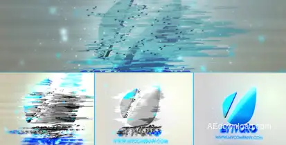 Bad Signal 3D Shattered Logo Logo Stings template preview