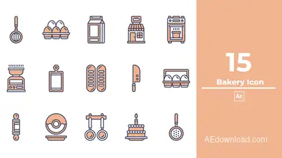 Bakery Icon After Effect Elements template preview