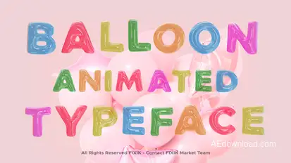 Balloon Animated Typeface | After Effects Titles template preview