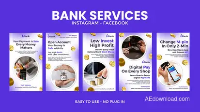 Bank Services Instagram Stories Product Promo template preview
