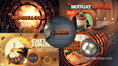 Barbecue Grill Bar Dessert Menu Product Promo template preview