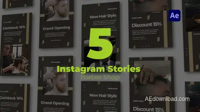 Barber Shop | Instagram Stories Video Displays template preview