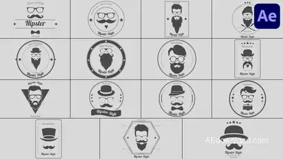 Barbershop Badge Titles for After Effects Titles template preview