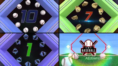 Baseball Countdown 5 Elements template preview