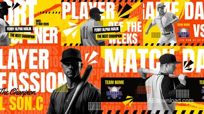 Baseball Opener After Effect Elements template preview