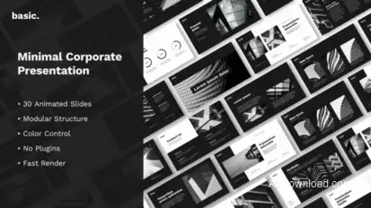 Basic. Minimal Corporate Presentation Video Displays template preview