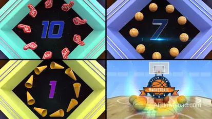 Basketball Countdown 6 Elements template preview