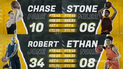 Basketball Player Intro broadcast-packages template preview